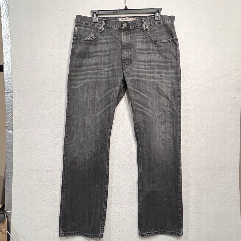 Levis Mens 505 Jeans 38 X 32 Black Fade Straight - Picture 9 of 9